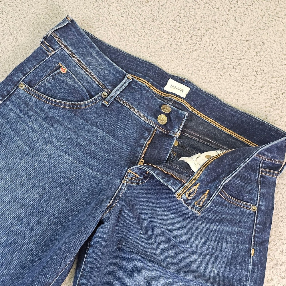 Hudson Beth Midrise Baby Boot Jeans Womens 31 Blue Bootcut Stretch Denim